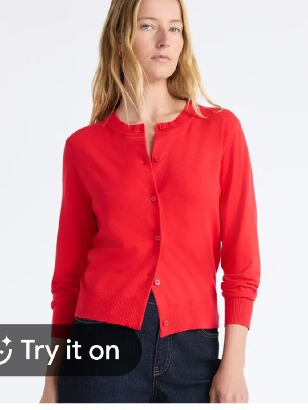 Roz & Ali Bright Red Button-Up Cardigan